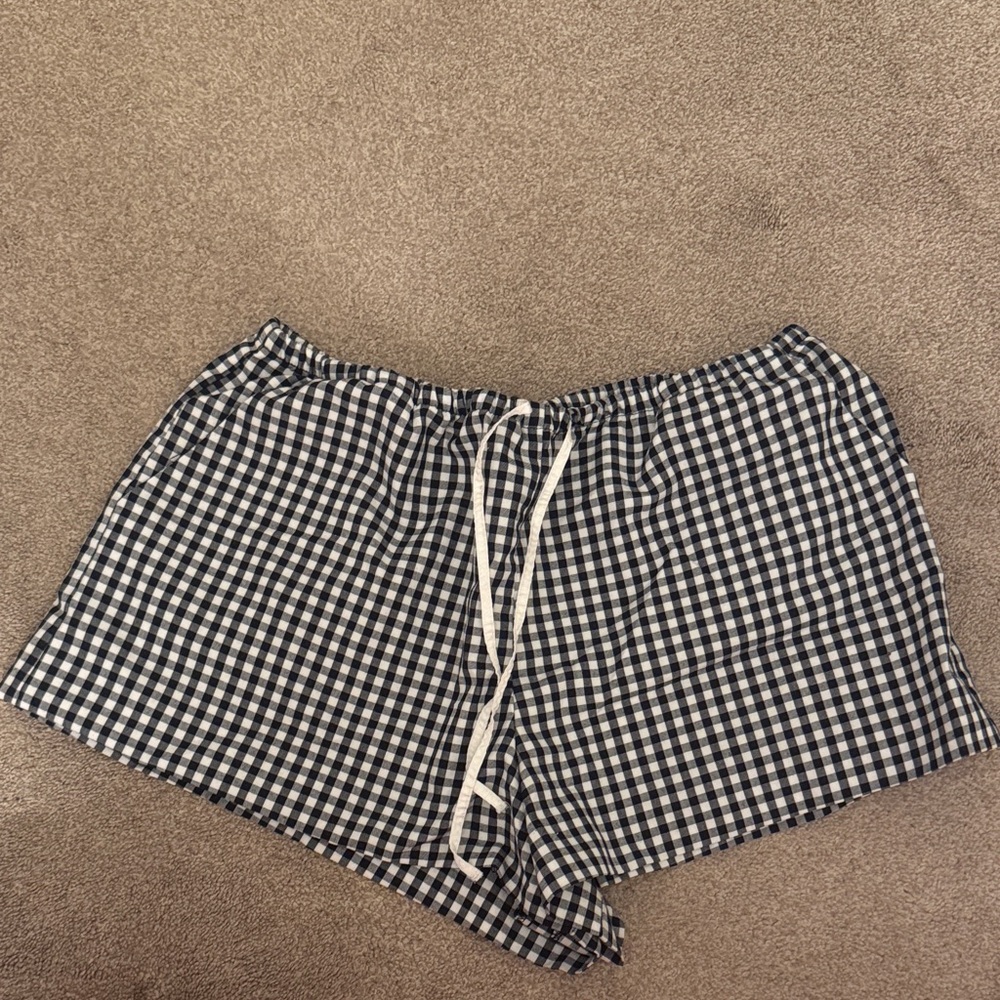 Zara Black and White Gingham Shorts
